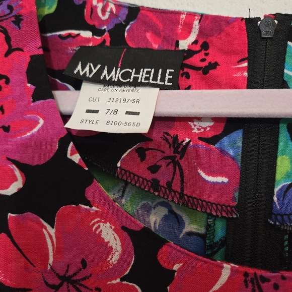VINTAGE 90s My Michelle Floral Dress Small - Picture 7 of 13